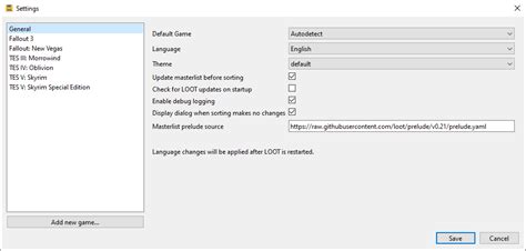 Editing Settings — LOOT latest documentation